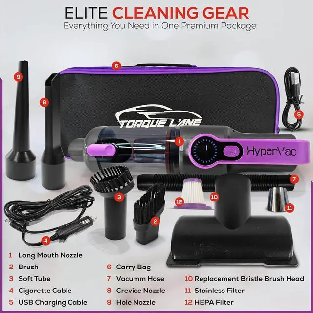 Alt view image 2 of 7 - HyperVac 2-in-1 Corded & Cordless Car Vacuum + Blower | 18500Pa Suction, Flexible Hose, Pet Brush & More | XL Battery, USB-C Fast Charge | Handheld for Home, Office, Auto Detailing, Pets (2025 Model)