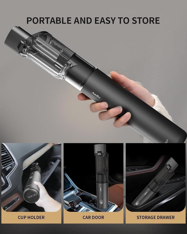 Alt view image 7 of 7 - AutoBot Car Vacuum Portable Cordless - 20000PA Handheld Vacuum for Pet Hair, 50 Min Runtime with 5 Attachments & Flexible Hose, 3Hr Fast Charge for Cars, Trucks, Home Cleaning (Type-C)