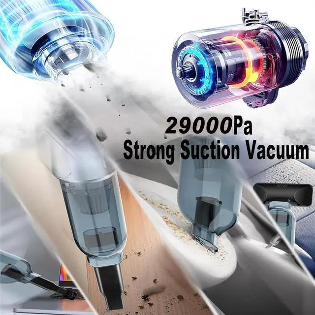 Alt view image 3 of 6 - Airified Pro Car Vacuum, 3 in 1 New Pro V2 Portable 29000 Pa Suction Air Blower/Car Vacuum, Rechargeable High Power Cordless Vacuum Cleaner for Home, Long Lasting Battery Mini Vacuum Cleaner