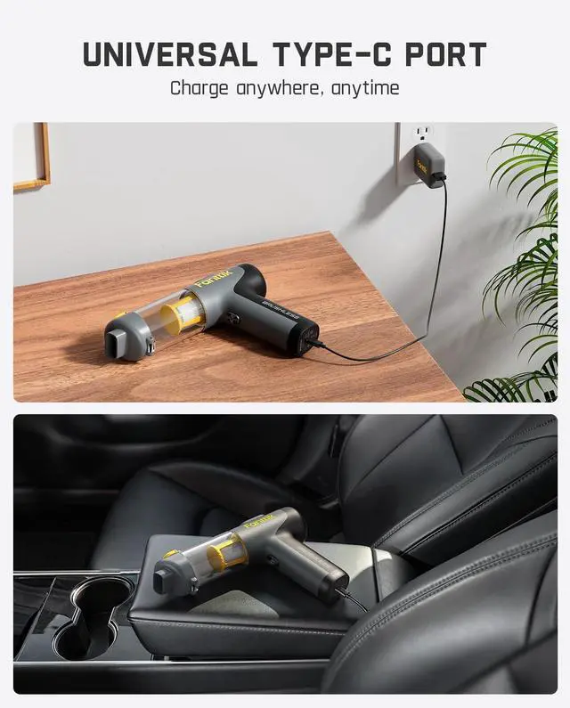 Alt view image 6 of 7 - Slim V9 Mix Car Vacuum, 4 in 1 Handheld Air Duster, 12000PA Suction Power with Smart LED Display, Cordless Portable Mini Keyboard Vacuum for Car Interior, Office Desk