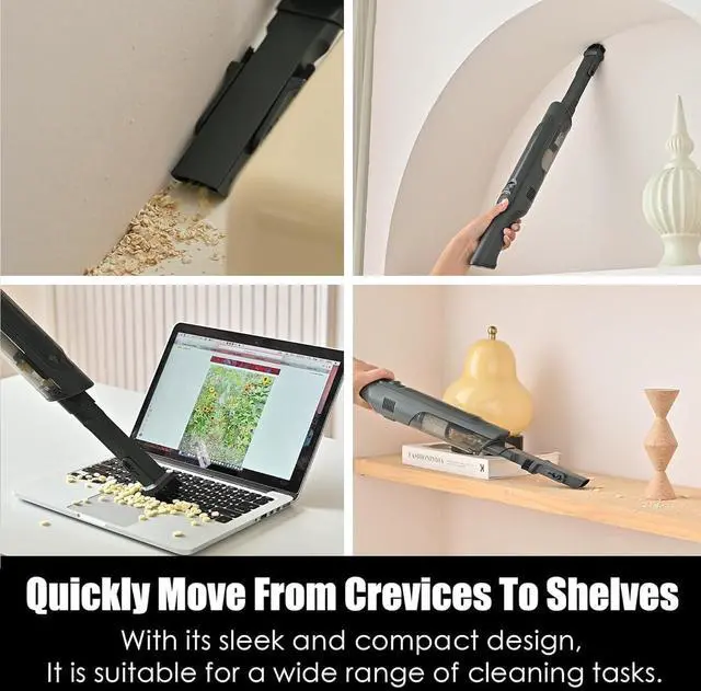 Alt view image 7 of 7 - Handheld Vacuum Cordless, Lightweight 1.4lb with Powerful Suction, Charging Dock, Single Touch Empty and Detachable Dust Cup, Portable Mini Car Vac for Home Office and Pet Hair