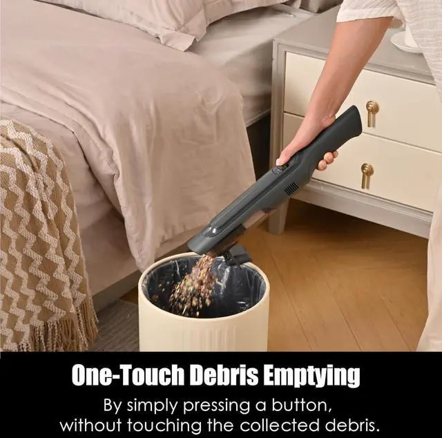 Alt view image 5 of 7 - Handheld Vacuum Cordless, Lightweight 1.4lb with Powerful Suction, Charging Dock, Single Touch Empty and Detachable Dust Cup, Portable Mini Car Vac for Home Office and Pet Hair