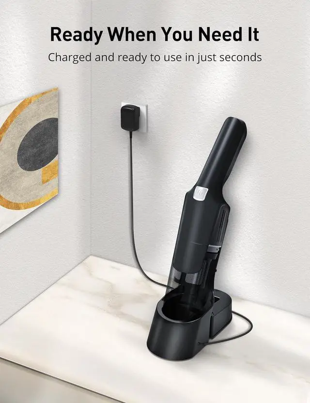 Alt view image 7 of 7 - Successor Handheld Vacuum, Cordless Vacuum 15KPA Powerful Car Vacuums, Rechargeable, Charging Dock, Ergonomic Handle, 2-in-1 Crevice Tool, Portable Handheld Vacuums with 2-Speed for Car