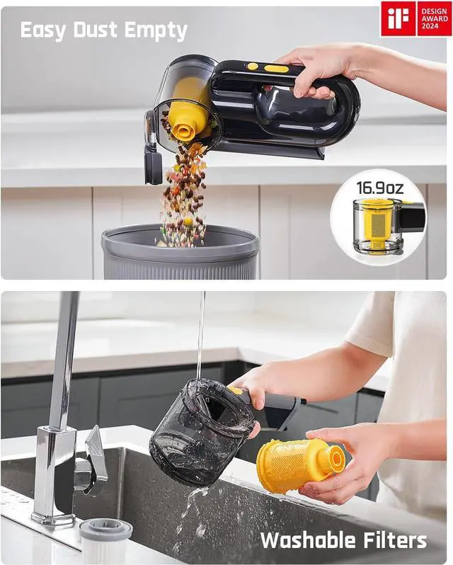 Alt view image 6 of 7 - Fanttik Fold V10 APEX Pivot Cordless Car Vacuum, 17000Pa Handheld Vacuum Suction Power, Smart LED Display, Portable for Car Home Pet (Deluxe with Flexible Hose&Pet Brush)