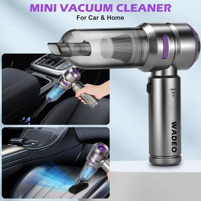 Alt view image 2 of 7 - WADEO Handheld Vacuum Cordless, 4-in-1 21000PA Brushless Car Vacuum & 210000RPM Air Duster 7500mAh Battery Air Blower Wireless Handheld Vacuum for Car, Office and Home Cleaning