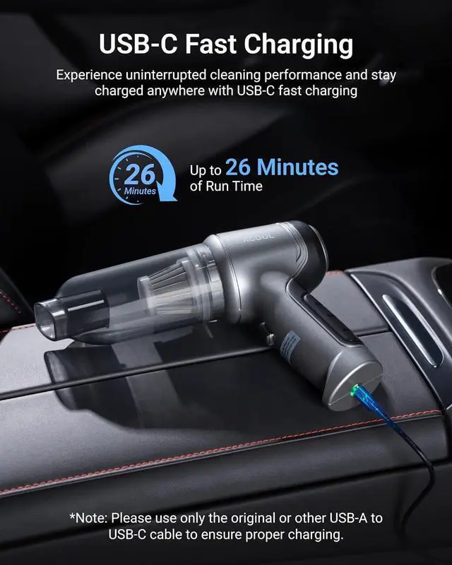 Alt view image 7 of 7 - Car Vacuum and Blower, 12000PA Handheld Vacuum Corless, 0.8lb Ultra-Light, 4-in-1 Rechargeable Small Vacuum Cleaner Potable for Car, Home, PC, Desktop, Pet Hair and Electronics