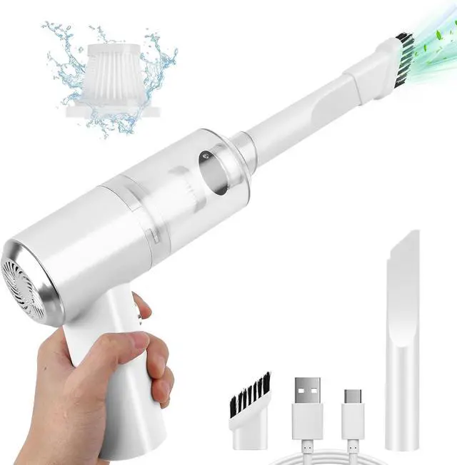 Main image of Mini Car Vacuum Cleaner(4500 pa) Portable Cordless Rechargeable,Tiny Handheld Vacuum, Computer Hand Vacuum for Keyboard and Laptop, Mini Hand Held Vac for Car and Home /V01/White