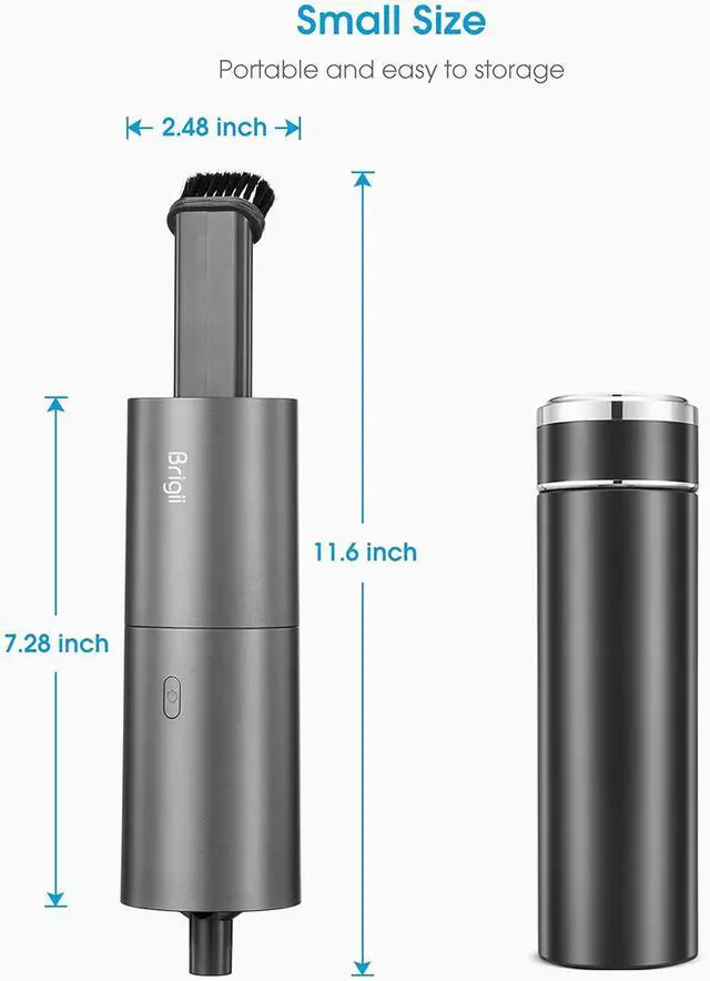 Alt view image 5 of 6 - Brigii Mini Vacuum Cleaner,Small Handheld Vacuum Cordless USB Rechargeable,Dust Buster and Blower 2 in 1, Easy to Clean Desktop, Keyboard, Drawer, Car Interior and Other Crevices, Small Spaces-Y120