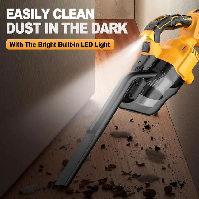 Alt view image 5 of 7 - Cordless Vacuum for Dewalt 20V Battery, Portable Handheld Vacuum Cleaner with 2 HEPA Filter, 4 Multi Nozzle, Power Shop Vacuum for Home, Car, Floor, Carpet (Battery Not Included)