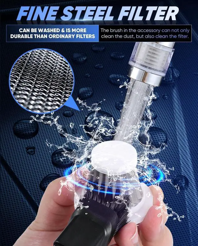 Alt view image 5 of 7 - Saker Car Vacuum Portable Cordless 3 in 1 Handheld Car Vacuum 15000PA High Power with Brushless Motor and TypeC for Cars,Office,Home Cleaning HL107B