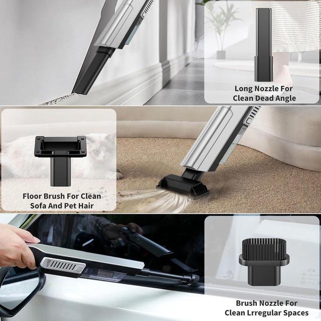 Alt view image 5 of 6 - Cordless Handheld Vacuum Cleaner - 22000Pa, Rechargeable Dust Buster for Car, High Power Portable Vacuum