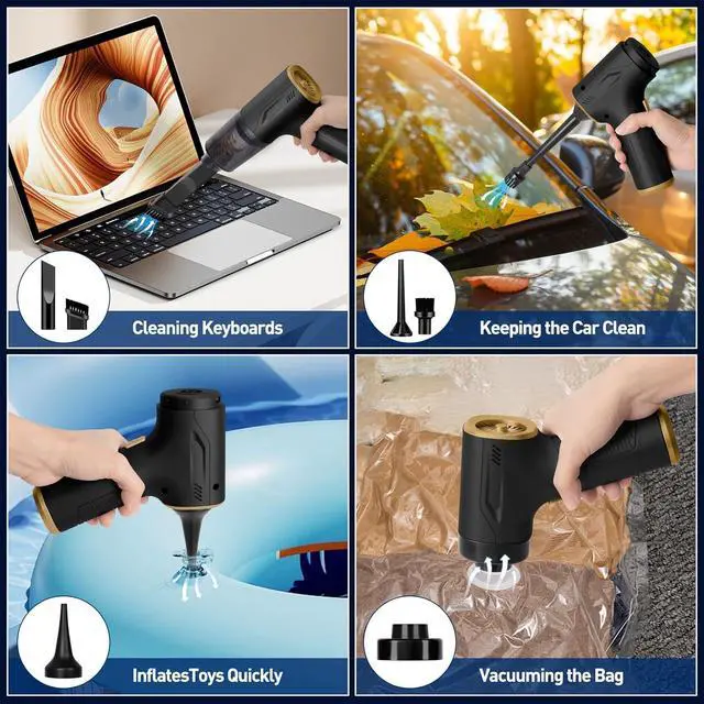 Alt view image 2 of 7 - Handheld Car Vacuum Cleaner Cordless, High-Power Brushless 20000PA Mini Hand Held Cleaner with 8 Multi-Functional Nozzle & 2 Replaceable Filters, Portable Vacuum Cleaner for Car Office Pet Hair