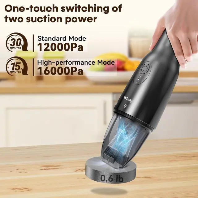 Alt view image 2 of 7 - Cordless Handheld Vacuum Cleaner - 16000 Pa Suction and Brushless Motor for Rechargeable Lightweight and Portable Cleaning in Home