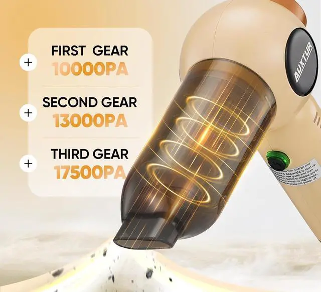 Alt view image 3 of 7 - Handheld Vacuum Cleaner Cordless - 18000PA Strong Suction Rechargeable, 3-Speed Adjustable Portable Mini Dust Buster for Pet Hair, Car Detailing, Home, Office & Car Cleaning