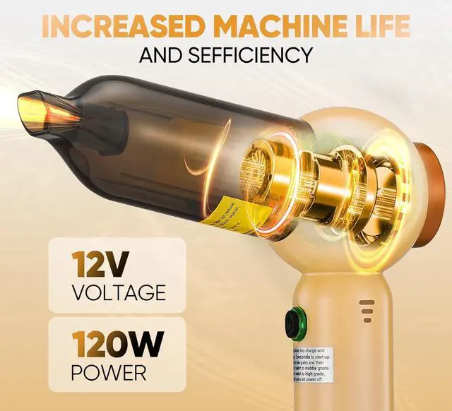 Alt view image 4 of 7 - Handheld Vacuum Cleaner Cordless - 18000PA Strong Suction Rechargeable, 3-Speed Adjustable Portable Mini Dust Buster for Pet Hair, Car Detailing, Home, Office & Car Cleaning