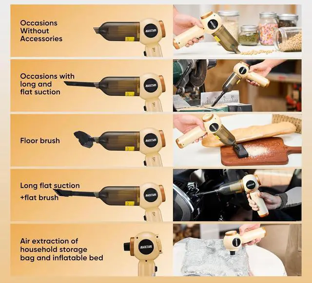 Alt view image 6 of 7 - Handheld Vacuum Cleaner Cordless - 18000PA Strong Suction Rechargeable, 3-Speed Adjustable Portable Mini Dust Buster for Pet Hair, Car Detailing, Home, Office & Car Cleaning