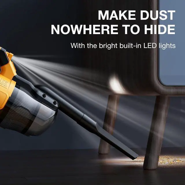 Alt view image 3 of 7 - Cordless Vacuum for Dewalt 20V Battery, Handheld Vacuum Cleaner with Washable HEPA Filter, Powerful Suction Cleaner for Car, Carpets, Furniture (Battery Not Included)
