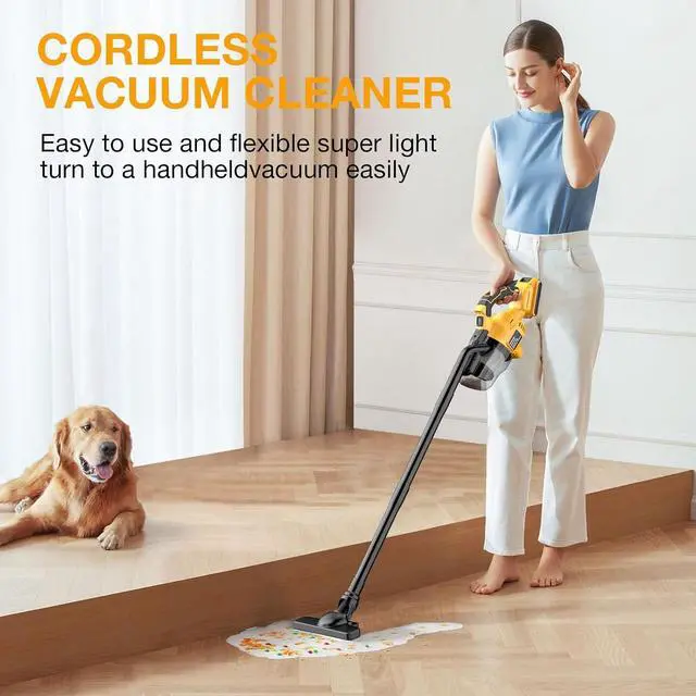 Alt view image 7 of 7 - Cordless Vacuum for Dewalt 20V Battery, Handheld Vacuum Cleaner with Washable HEPA Filter, Powerful Suction Cleaner for Car, Carpets, Furniture (Battery Not Included)