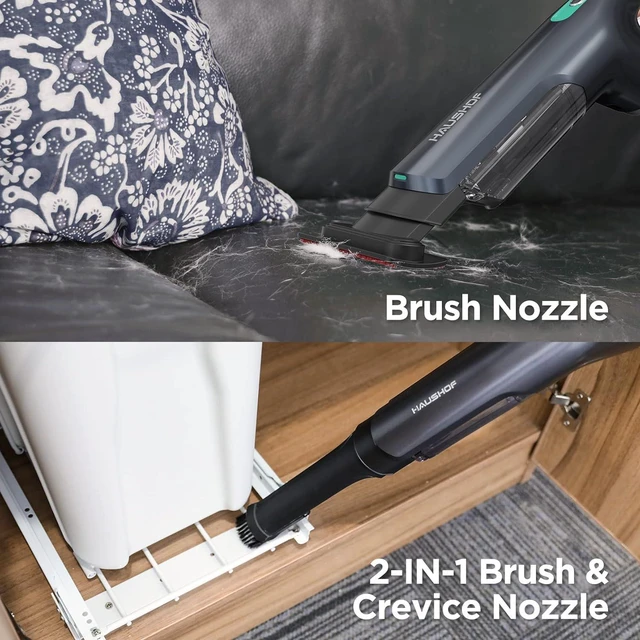 Alt view image 5 of 7 - HAUSHOF Handheld Vacuum Cordless, 120W Brushless Motor, lightweight, Portable, Fast-Charging Hand Vac with 12000Pa Powerful Suction and Multifunctional Attachments, Ideal for Home, Office, Pet and Car