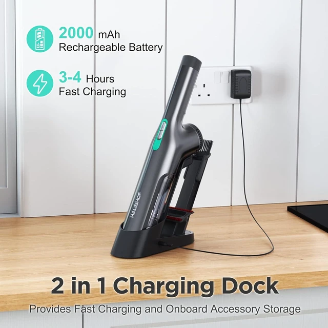 Alt view image 6 of 7 - HAUSHOF Handheld Vacuum Cordless, 120W Brushless Motor, lightweight, Portable, Fast-Charging Hand Vac with 12000Pa Powerful Suction and Multifunctional Attachments, Ideal for Home, Office, Pet and Car