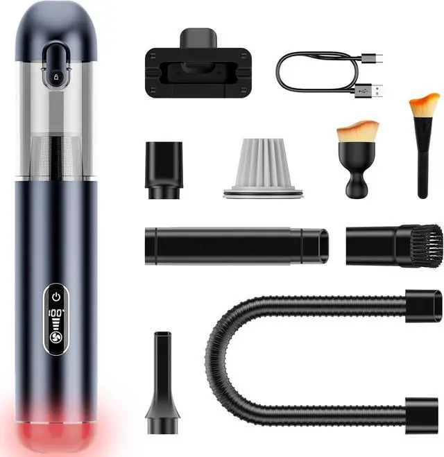 Main image of Car Vacuum Cleaner, Portable Cordless Handheld Vacuum with 18,000PA Suction, 3 Power Modes, Metal Body & LCD Display & LED Light, Mini Vacuum for Car, Home, Office, and Pet Cleaning