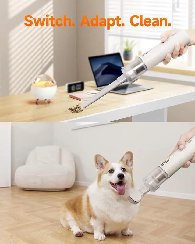 Alt view image 3 of 7 - BASA Handheld Car Vacuum Cleaner, 12000Pa 4-in-1 Cordless Vacuum Cleaner and Air Duster, Mini Portable Vacuum with 25-Min Runtime, HEPA Filter and Multi-Nozzles for Car, Home, Office, Pet