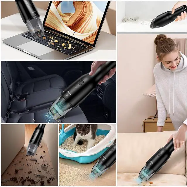 Alt view image 7 of 7 - Cordless Handheld Vacuum Cleaner - 16000 Pa Suction and Brushless Motor for Rechargeable Lightweight and Portable Cleaning in Home