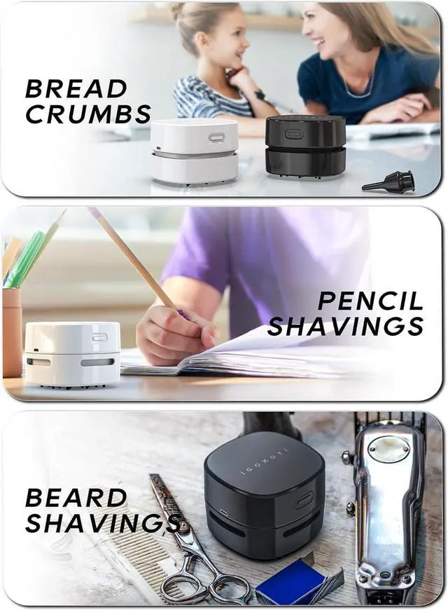 Alt view image 5 of 7 - IGOKOTI Desk Vacuum, Mini Desktop Vacuum Cleaner with USB Charging Crumb Vacuum Cleaner Energy Saving, 13500 RPM Portable Desktop Sweeper Handheld Cordless Cleaning for Keyboard, Home, Office, Cars