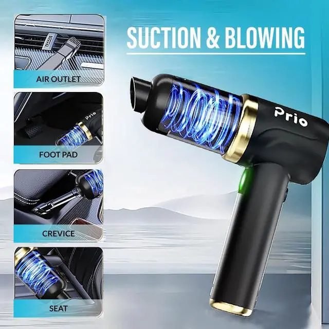 Alt view image 5 of 7 - Handheld Portable Car Vacuum Cleaner, 12000PA High Suction Power, 4 in 1 Mini Vacuum Cleaner with LEDs for Car, Home, Office, Pet