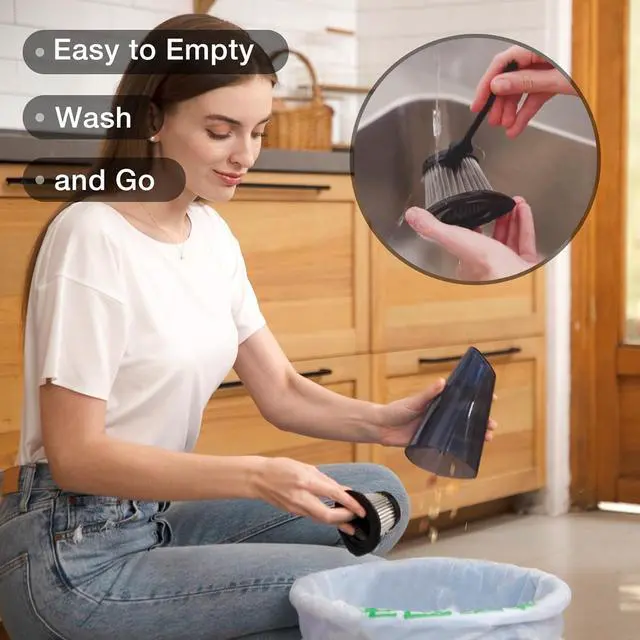 Alt view image 6 of 6 - SEALON GV02 Orange (2-Pack) Cordless Handheld Vacuum Cleaner, 10,000 Pa Suction Power - Lightweight for Curtains, Carpets, Sofas & Pet Hair