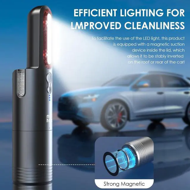Alt view image 4 of 7 - Minthouz Car Vacuum,Mini Portable Cordless Hand held Vacuum Powerful Suction Equipped with LED Light,Large Capacity Battery and USB 3.0 Fast Charging Tech,for Car,Home, Office
