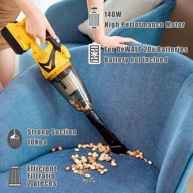 Alt view image 3 of 6 - Cordless Handheld Vacuum Cleaner for DeWALT 20v Battery, EasyClean Wet Dry Use,Wireless Handheld Vacuum for Car,Home, Boat,Workshop, Pet Hair, Furniture Cleaning (Tool Only No Battery)