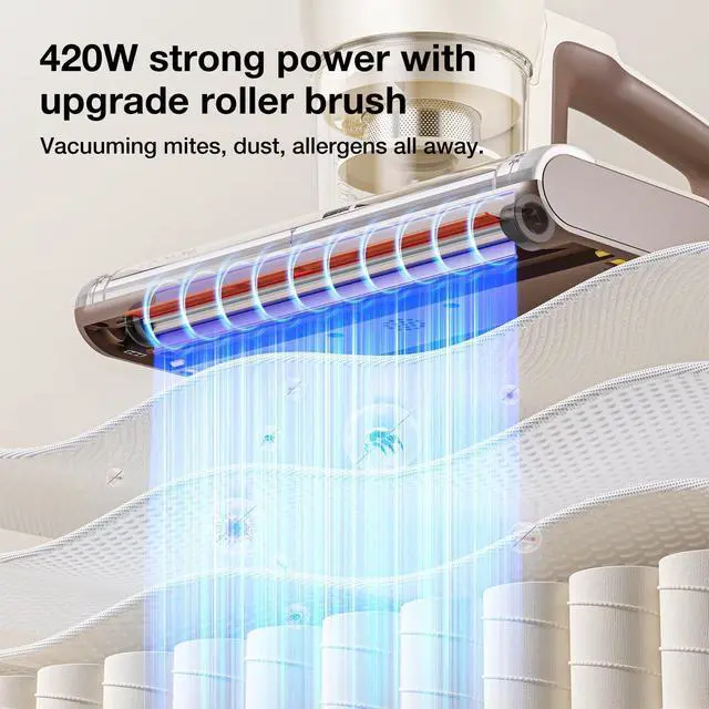 Alt view image 3 of 7 - Jimmy WB63 Mattress Vacuum Cleaner UV Sanitizing | Bed Vacuum Cleaner for Dust Mites, Corded with UV-C Light, Strong Suction, Dual Cyclone Filtration for Deep Mattress Cleaning & Upholstery