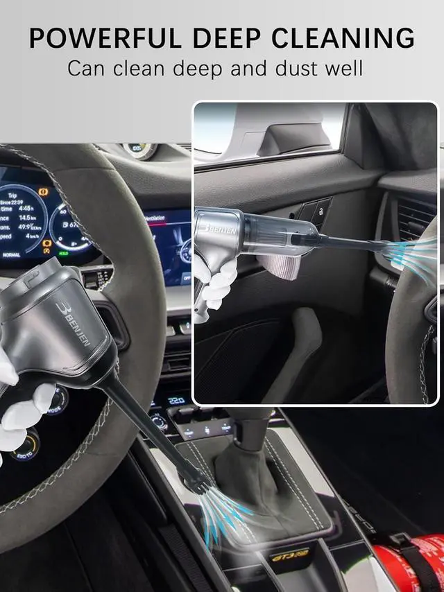 Alt view image 3 of 7 - BENJEN Mini Car Vacuum Cleane, 15000 PA High Power with Brushless Motor, for Car, Office & Home Cleaning