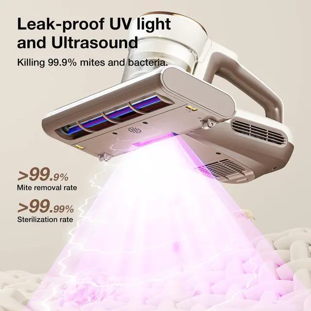 Alt view image 4 of 7 - Jimmy WB63 Mattress Vacuum Cleaner UV Sanitizing | Bed Vacuum Cleaner for Dust Mites, Corded with UV-C Light, Strong Suction, Dual Cyclone Filtration for Deep Mattress Cleaning & Upholstery