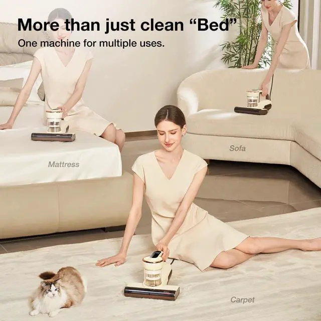 Alt view image 6 of 7 - Jimmy WB63 Mattress Vacuum Cleaner UV Sanitizing | Bed Vacuum Cleaner for Dust Mites, Corded with UV-C Light, Strong Suction, Dual Cyclone Filtration for Deep Mattress Cleaning & Upholstery