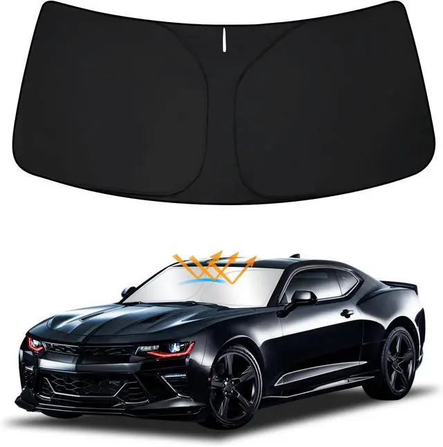 Main image of D-Lumina Winshield Sun Shade for Chevy Camaro 2016 2017 2018 2019 2020 2021 2022 2023, Foldable Front Sun Shield Protector Blocks UV Rays, 6th Gen Camaro Window Sunshade Sun Visor Interior Accessory