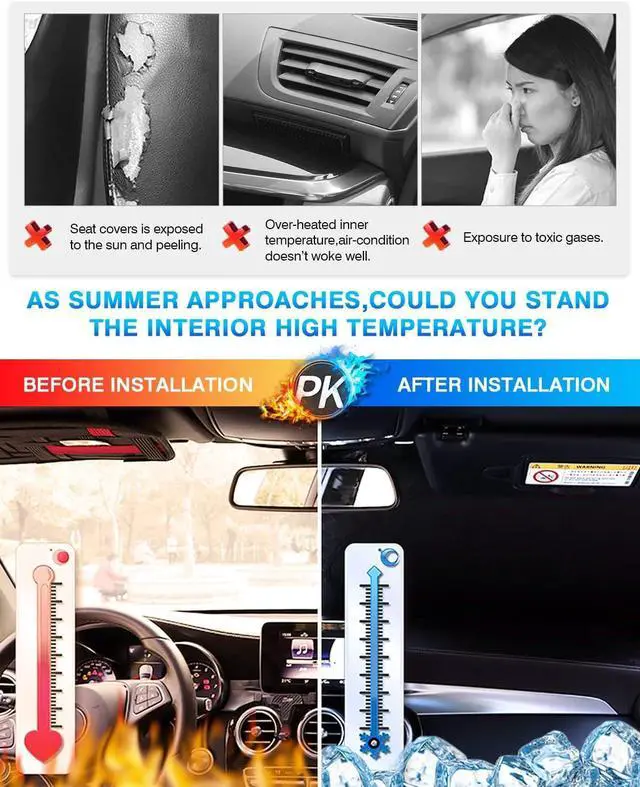 Alt view image 7 of 7 - KUST Windshield Sun Shade for 20102017 Chevy Equinox Window Shade Sun Visor Cover Foldable Blocks UV Rays Keep Your Car Cooler