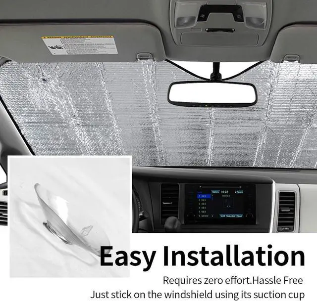 Alt view image 7 of 7 - Fun Cute Cat Driving Car Front Windshield Sun Shade,Auto Sunshade for Car Truck SUV - Blocks Uv Rays Sun Visor Protector (51" X 27.5"Inch,Upgrade Hardened)