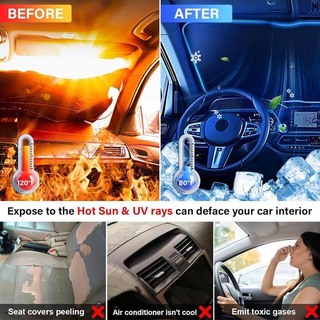 Alt view image 3 of 7 - Windshield Sun Shade for Toyota Camry 2026 2025 2024-2018 Custom Fit Foldable Sunshade Sun Visor Shield Protector Blocks UV Rays Keep Your Car Cooler