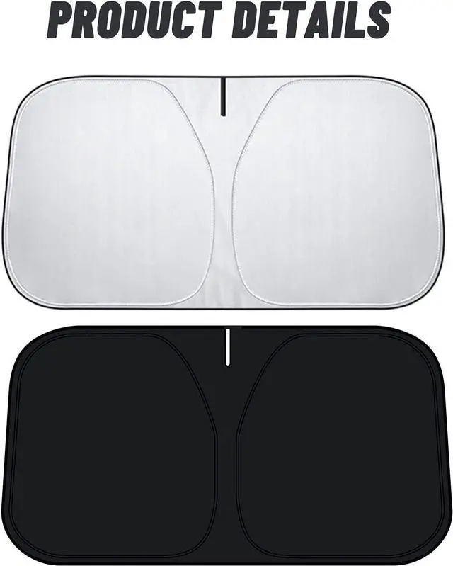 Alt view image 7 of 7 - D-Lumina Windshield Sun Shade for 2011-2020 Toyo-ta Sienna Accessories, Front Window Sunshade Sun Visor Protector Block Heat UV Rays, Foldable 2 Layers 210T Material