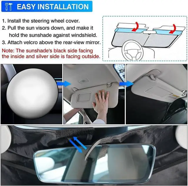 Alt view image 6 of 6 - KUST Windshield Sun Shade for Mazda CX-50 2023 2025 2026 CX50 Accessories Window Sunshade Sun Visor Protector Foldable Blocks UV Rays Keep Your Car Cooler