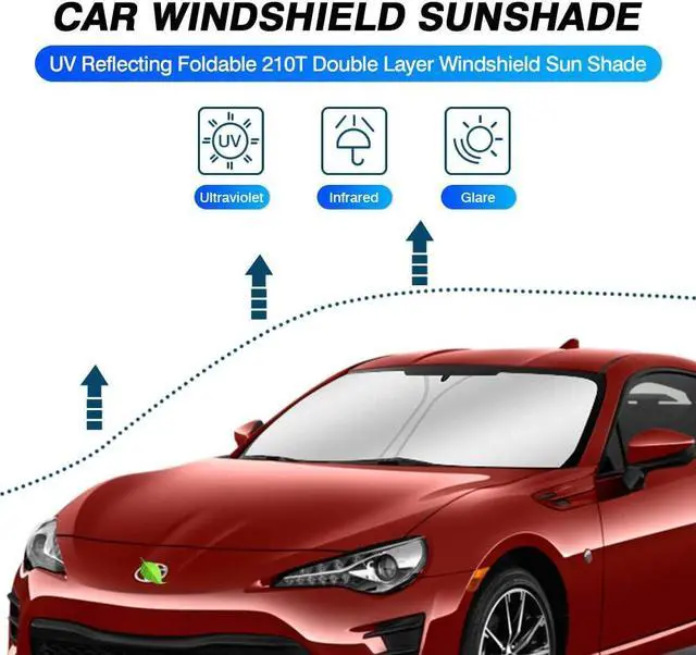 Alt view image 2 of 6 - KUST Windshield Sun Shade for 2017-2021 Toyota 86/2022-2023 Toyota GR86 Window Shade Sun Visor for 2013-2023 Subaru BRZ/2012-2016 Scion FR-S FRS Sunshade Blocks UV Rays Keep Your Car Cooler