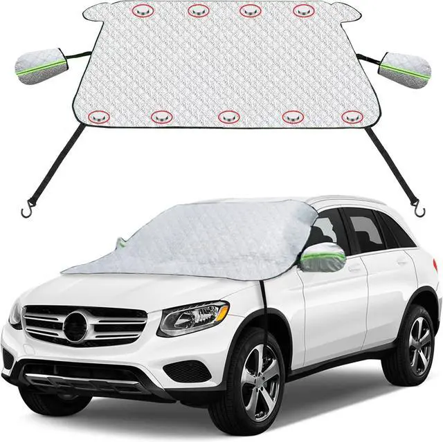 Main image of Car Windshield Sun Shade, Reflective Sun Shield Cover for Front Windshield, Magnetic Automotive Sunshade for Front Window, 4-Layer, Blocks UV Rays,Sun Protection for Car Big Size (67x 59in)