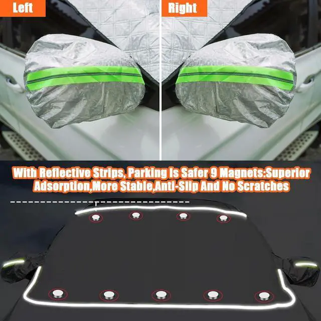Alt view image 6 of 7 - Car Windshield Sun Shade, Reflective Sun Shield Cover for Front Windshield, Magnetic Automotive Sunshade for Front Window, 4-Layer, Blocks UV Rays,Sun Protection for Car Big Size (67x 59in)
