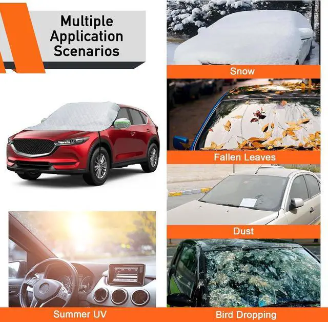 Alt view image 7 of 7 - Car Windshield Sun Shade, Reflective Sun Shield Cover for Front Windshield, Magnetic Automotive Sunshade for Front Window, 4-Layer, Blocks UV Rays,Sun Protection for Car Big Size (67x 59in)