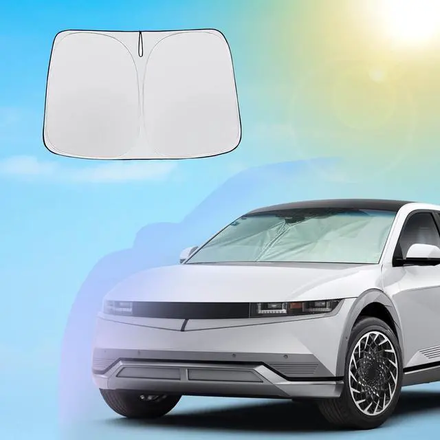 Main image of SXCY 2022 2023 2024 2025 Ioniq 5 Windshield Sunshade 2023 2024 2025 Hyundai Ioniq 5 Accessories 2022-2025 Ioniq 5 Sunshade Foldable Sun Shield 2023 2024 2025 Ioniq 5 Sunshade Block UV Rays
