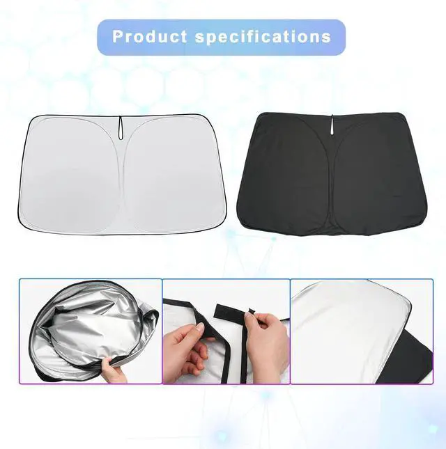 Alt view image 5 of 7 - SXCY 2022 2023 2024 2025 Ioniq 5 Windshield Sunshade 2023 2024 2025 Hyundai Ioniq 5 Accessories 2022-2025 Ioniq 5 Sunshade Foldable Sun Shield 2023 2024 2025 Ioniq 5 Sunshade Block UV Rays