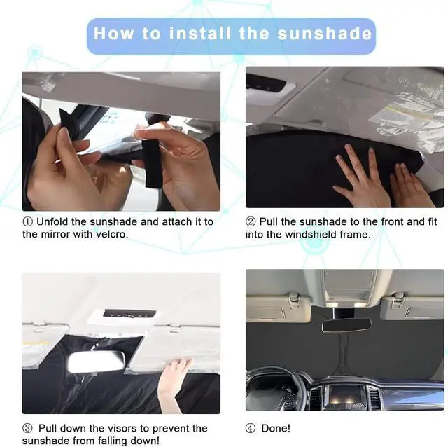 Alt view image 6 of 7 - SXCY 2022 2023 2024 2025 Ioniq 5 Windshield Sunshade 2023 2024 2025 Hyundai Ioniq 5 Accessories 2022-2025 Ioniq 5 Sunshade Foldable Sun Shield 2023 2024 2025 Ioniq 5 Sunshade Block UV Rays