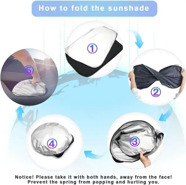 Alt view image 7 of 7 - SXCY 2022 2023 2024 2025 Ioniq 5 Windshield Sunshade 2023 2024 2025 Hyundai Ioniq 5 Accessories 2022-2025 Ioniq 5 Sunshade Foldable Sun Shield 2023 2024 2025 Ioniq 5 Sunshade Block UV Rays